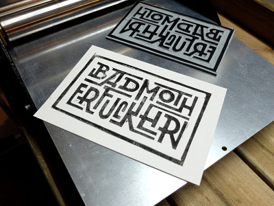 Badmotherfucker graphic design handmade lettering letters linocut print typogaphy