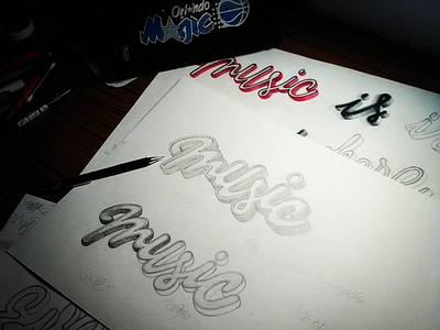 Music - sketches graphic design handlettering handmade lettering typogaphy