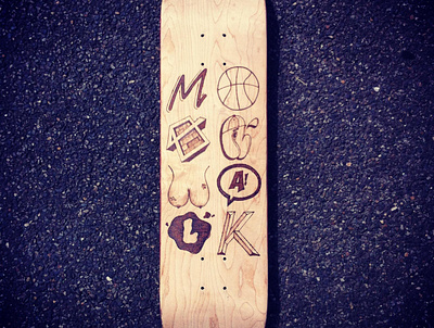 Moonwalk - Pyrography calligraphy graphic design handmade lettering pyrography skate skateboard typogaphy