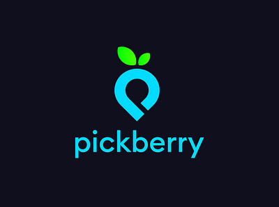 pickberry animation app branding design flat icon illustration logo minimal vector