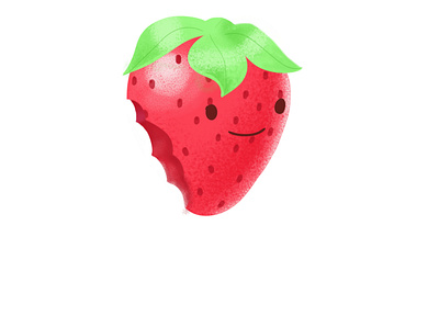 strawberry smile design digital art fruit illustration simple