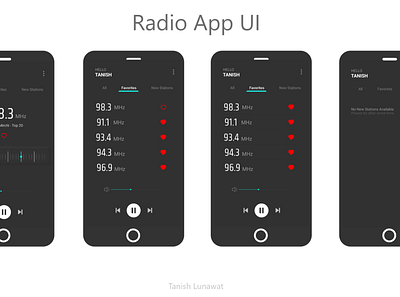 Radio app ui app design ui ux