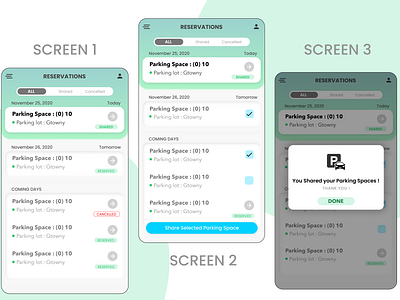 Parking Reservation UI app design ui