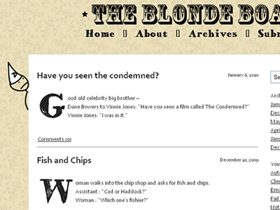 The Blonde board beige blog design typography website