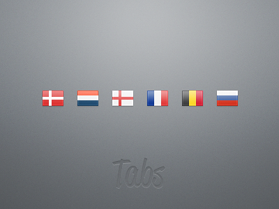 Tabs: Around the World 1 belgium denmark england flags france grey icon netherlands russia solid tabs tabsicons teaser