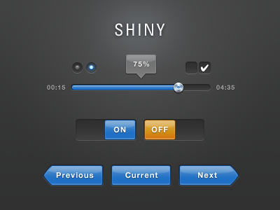 Shiny Blue UI [PSD]