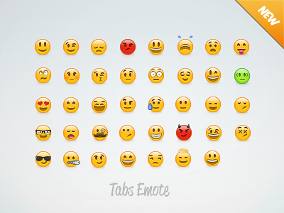 Tabs: Emote color emoji emoticon icons smiley tabs tabscolor tabsicons