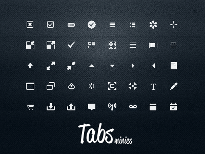 Tabs Minies: New Icons Preview 16px glyph icon minies tabs tabsicons