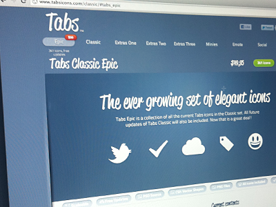 Tabs Icons Website