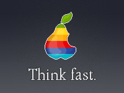 Think Fast 16 bit acmeinc apple game ios pear pixel pixelart rainbow