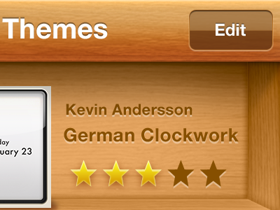 iClock: Got wood? app clock iclock icon ios themes ui wood