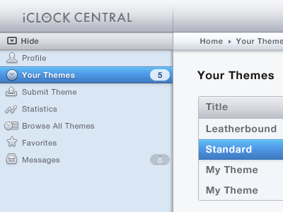 iClock Central: Administration in progress administration blue css3 html iclock webapp website