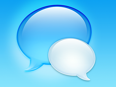 Messages, Recycled pixels application blue bubbles chat chatbubbles ichat icon messages osx white