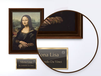 Art Gallery app art frame ipad mona lisa plaque
