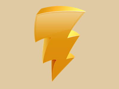 Shion OS X Icon test lightning orange solid toony