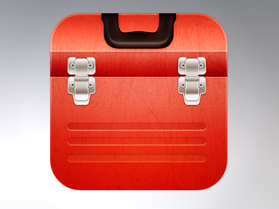 Toolbox bright handle iphoneicon metal red tool toolbox