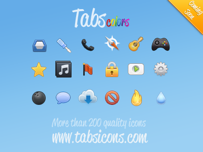 Tabs Colors, even awesomer albums blue bowling chat cloud colorable colors compass controller fire flag guitar icon icons inbox lickable lock phone rainbow scaleable screwdriver settings soon star tabs tabsicons.com yellow