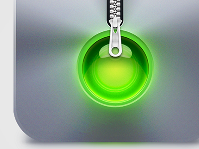 Alarm Archive alarm archive glow green icon iphone iphoneicon led light metal reflection zipper