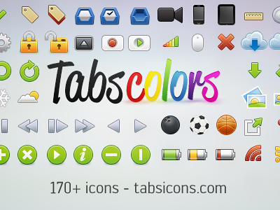 Tabs Colors arrow battery black blue bowlingball bright brown camera cloud color colors contrast feed final gamer green grey icon icons inbox ipad iphone lickable lock magic mouse orange photo pink pixels purple rainbow red retro ruler tabbar tabs white