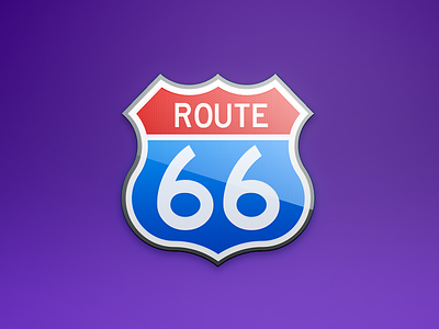 Signs: Route 66 blue brown chillin deer icon illustration purple red road sign roadsign route 66 route sign sign