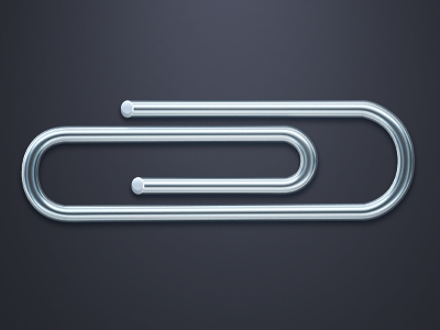Paperclip application dark dropshadow icon illustration ios iphone metal paperclip photoshopstyles running shiny simple solid