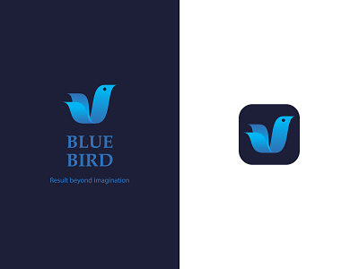 Blue bird design icon logo vector