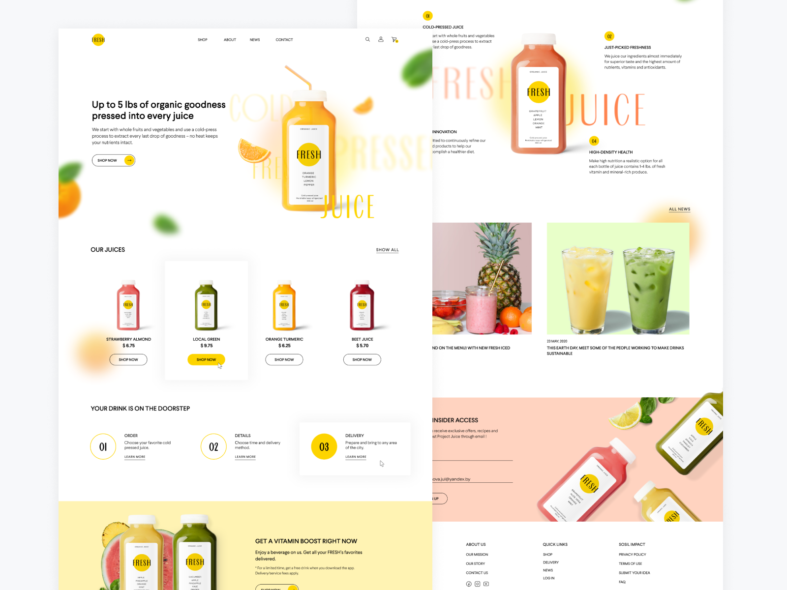 FRESH Website by Yulia Karabanova on Dribbble