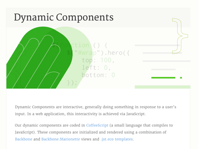 Dynamic Components illustration styleguide web