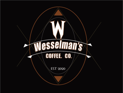 Wesselman s Coffee coffee shop illustrator logo typeface