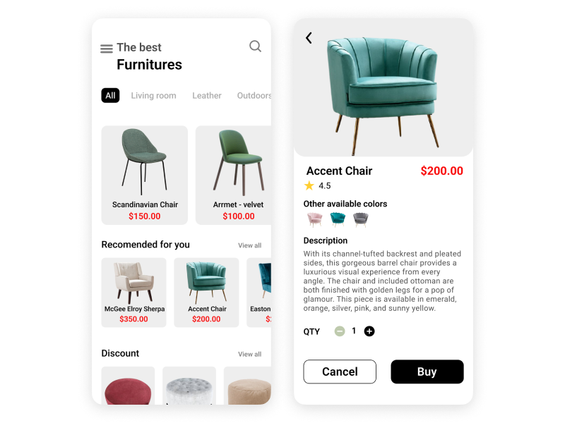 Furniture Mobile Shop by Meshileya Oluwaseyi S. on Dribbble