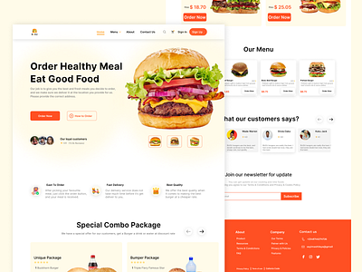 BuGU - Food Delivery Landing Page🍔 branding burger design eat figma food foodapp landingpage ui ux