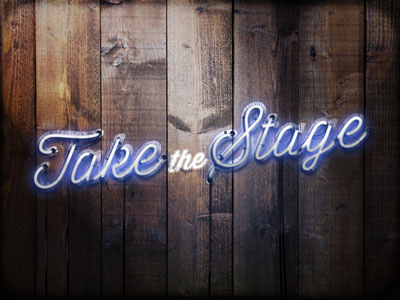 Take the Stage bar country neon roadhouse sign stage western