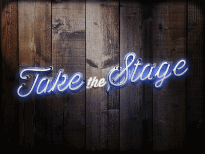 Take the Stage flicker nashville neon sign stage western