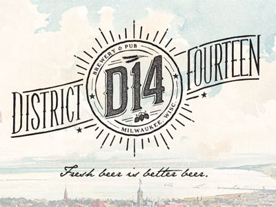 D14 Dribbble beer brew pub brewer brewery d14 district fourteen microbrew milwaukee