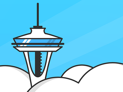 Spacey Seattle illustrator seattle space needle