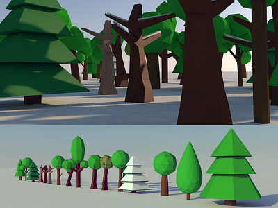 Low poly trees