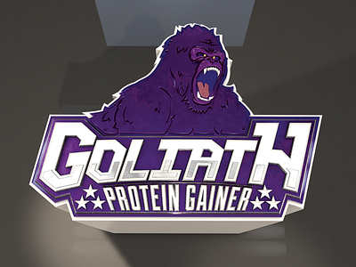 Goliath Logo 3D angry animal dimensional gainer gorilla growl jungle nutrition protein sport stars teeth