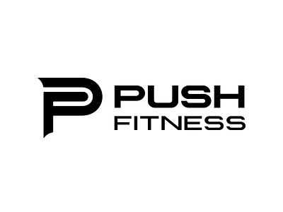 Push Fitness Logo branding exercise fitness gym logo push studio training workout