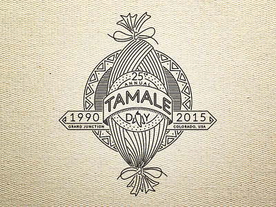Tamale Day Festival badge illustration logo mark mexican tamale type