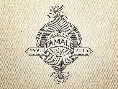 Tamale Day Festival badge illustration logo mark mexican tamale type