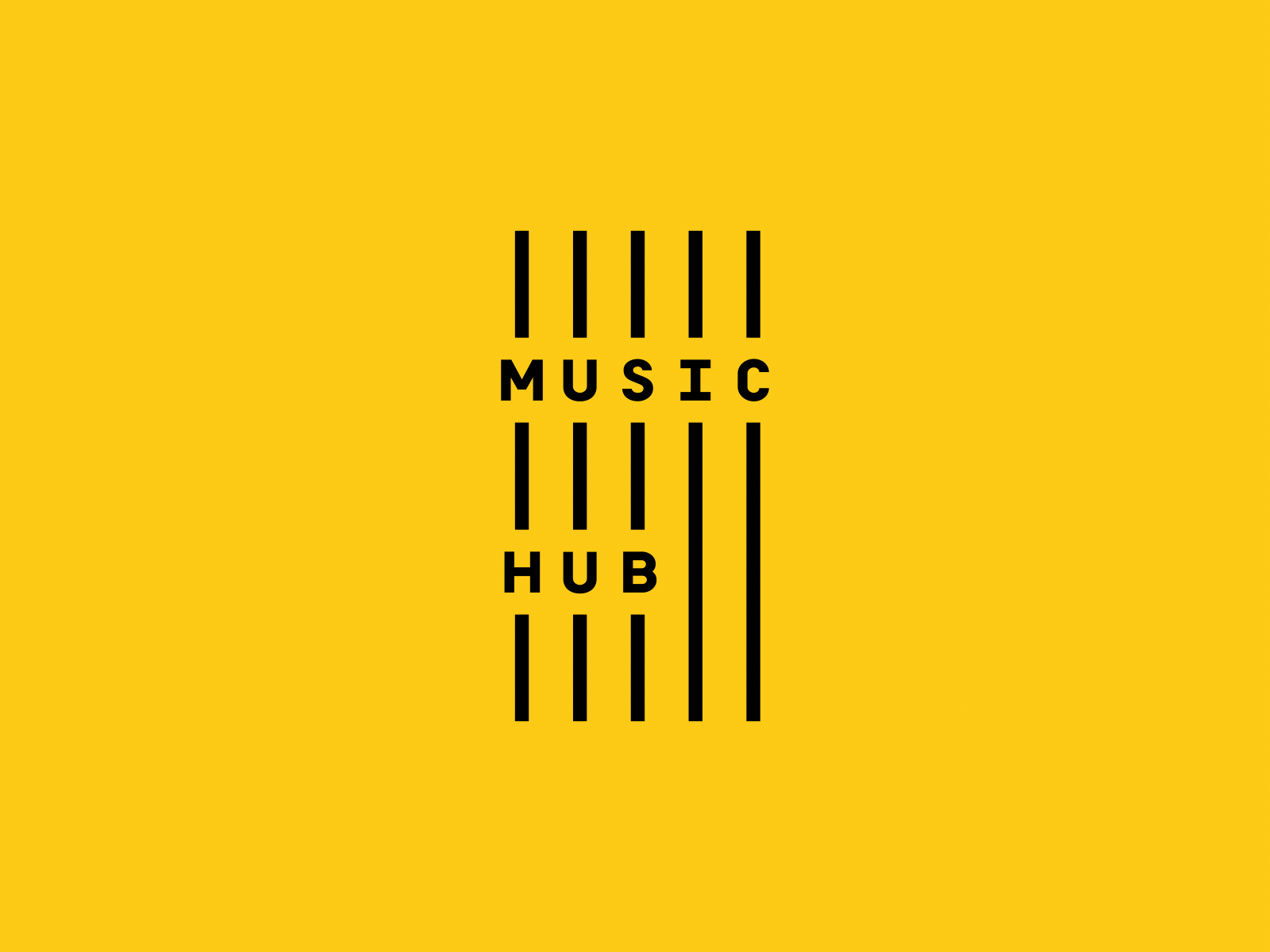 Music Hub Logo branding lines logo minimal monochrome music variable visual identity