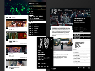 Ars Independent Festival website black and white minimal ui ux web design website