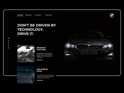 Landing page concept for BMW app bmw car landing page design landingpage minimal ui ux web website
