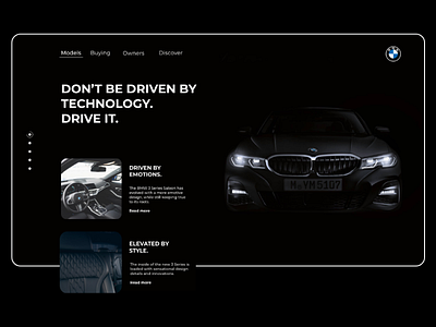 Landing page concept for BMW