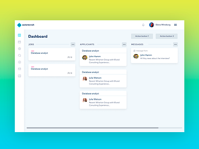 Autorecruit Dashboard clean dashboard job application panel webapp design website