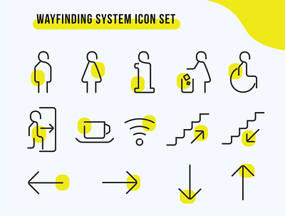 Wayfinding System Pictogram design directional flat icon illustration logo minimal pictogram signages symbol vector wayfinding