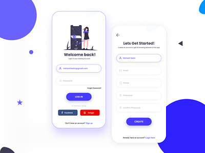 Login/Signup app UI app design icon product design typography ui uidesign uiux uiuxdesign ux vector