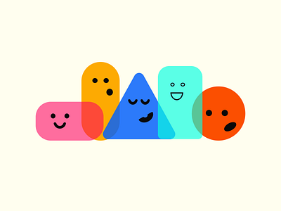 Shapes and Faces by Nishant Saini blue blueui dailyui design dribbble best shot dribble shot faces minimal orange shapes smile ui uidesign uiux uiuxdesign ux year yellow yellowui