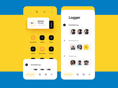 File Explorer UI UX Inspiration blue blue and yellow dailyui design dribbble best shot minimal ui uidesign uiux uiuxdesign ux yellow