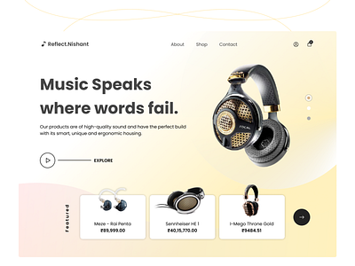 Music Website UI by Nishant Saini design homescreen landingpage minimal music musicwebsite ui uidesign uiux userinterface ux